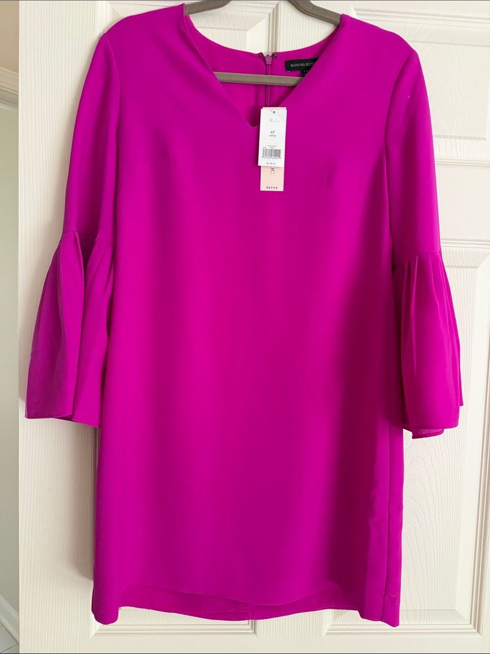 Banana Republic Magenta Bell-Sleeve Shift Dress